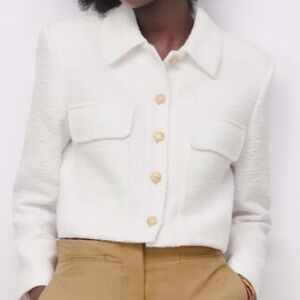 Textured Cropped Jacket